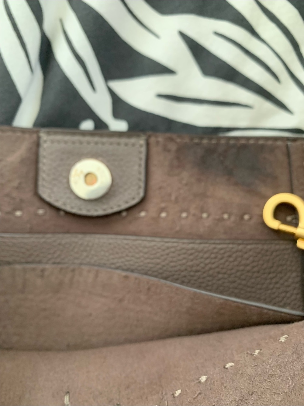 Tory Burch Taupe Pebbled Leather Shoulder Bag - Picture 15 of 16